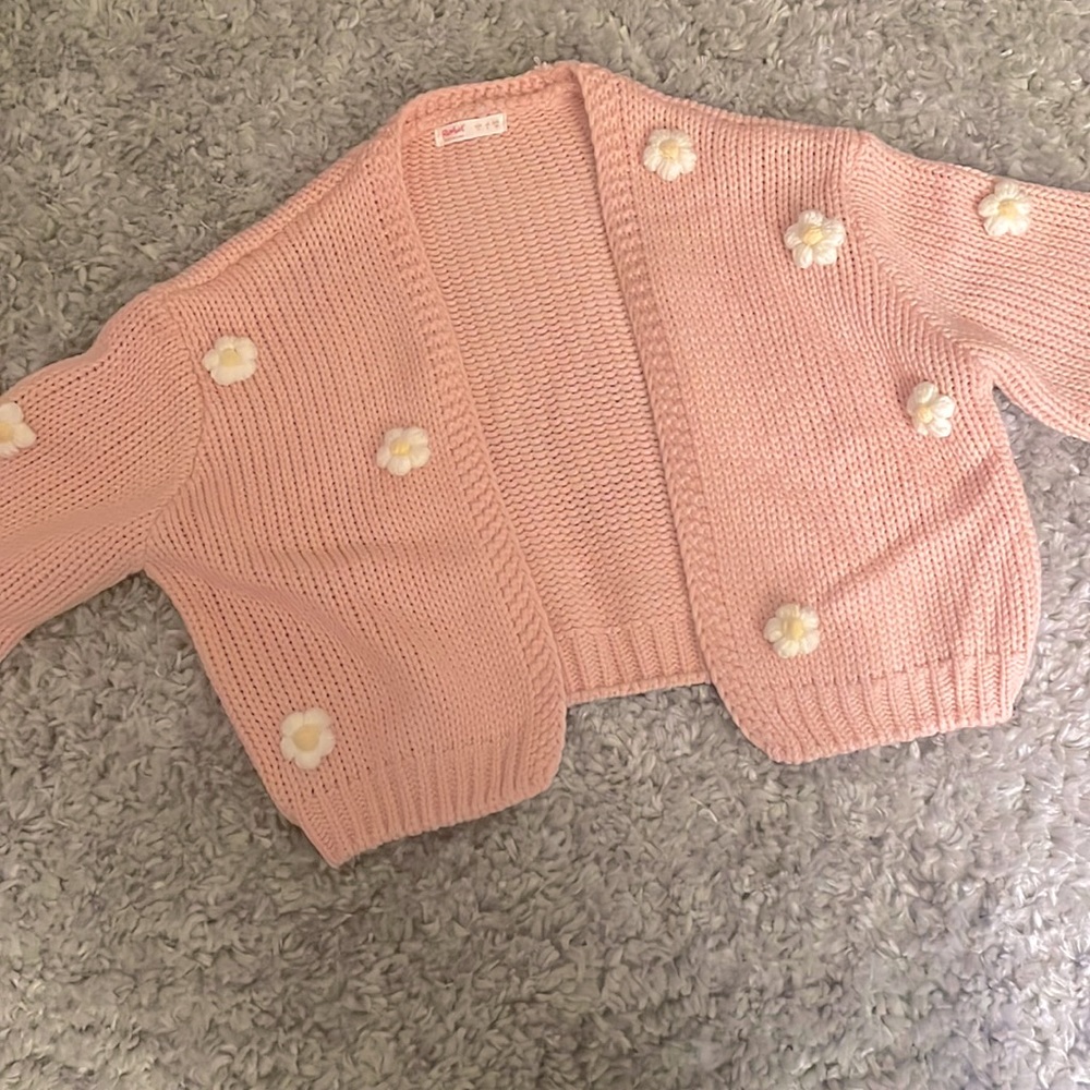 ROMWE Daisy Knit Pink Cardigan